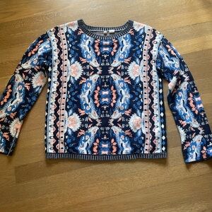 Anthropologie Moth Antica Jacquard Print Pullover Sweater Size S